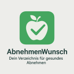 Grünes Logo mit Apfel und Haken – Symbol für gesunde Ernährung und nachhaltiges Abnehmen